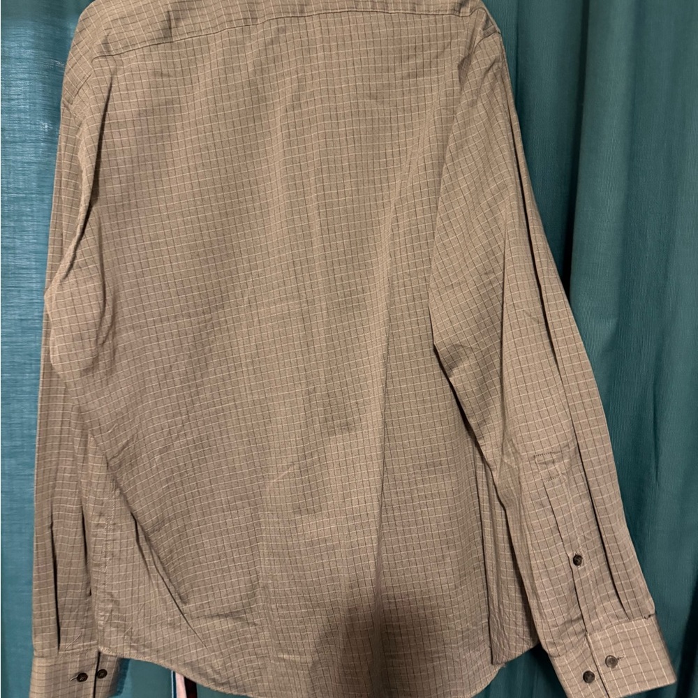 Calvin Klein Long-Sleeve Checked Dress Shirt - Light Gray - Picture 4 of 4